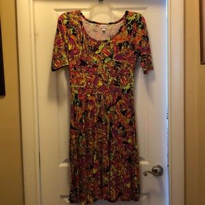 Multi color scoop neck dress